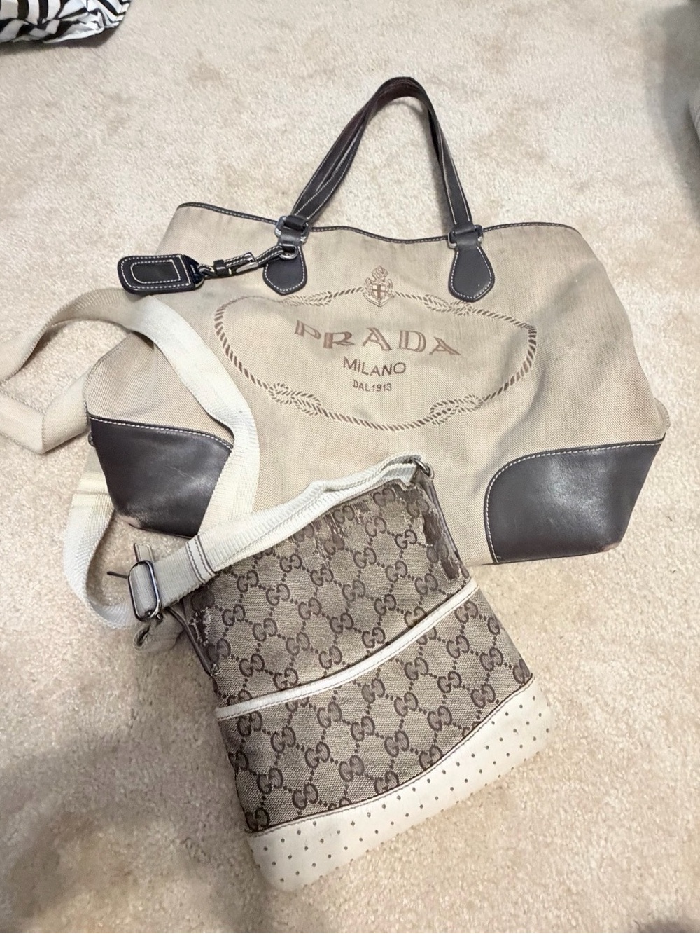 Authentic Prada and Gucci - Project Pieces. Lots of Damage. $119 for Both!